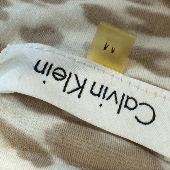 Calvin Klein Women's Tan Animal Print Blouse - Picture 4 of 6